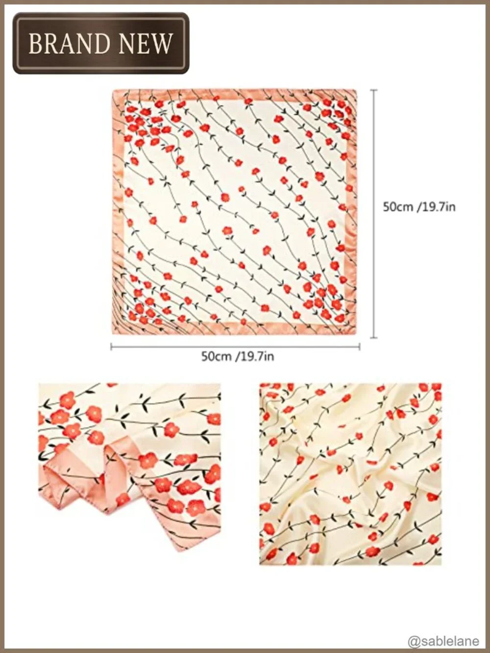 20 Pcs Silk Feeling Satin Square Scarves Women Neck Scarf Bandana Accessories